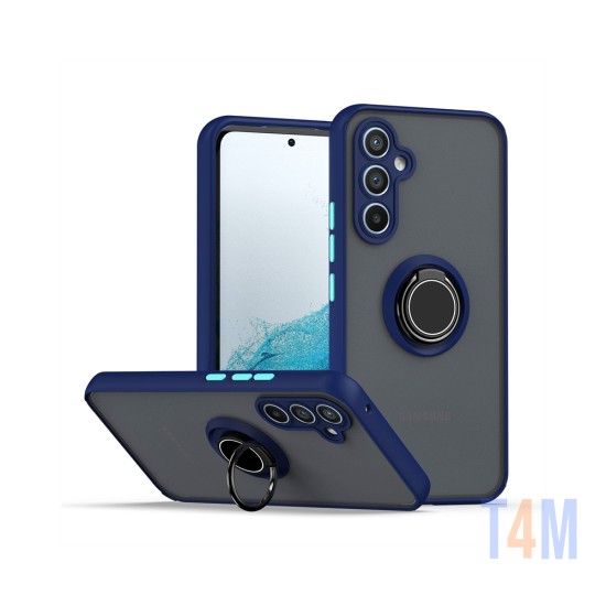 Capa com Anel de suporte para Samsung Galaxy A54 5G Azul Fumê